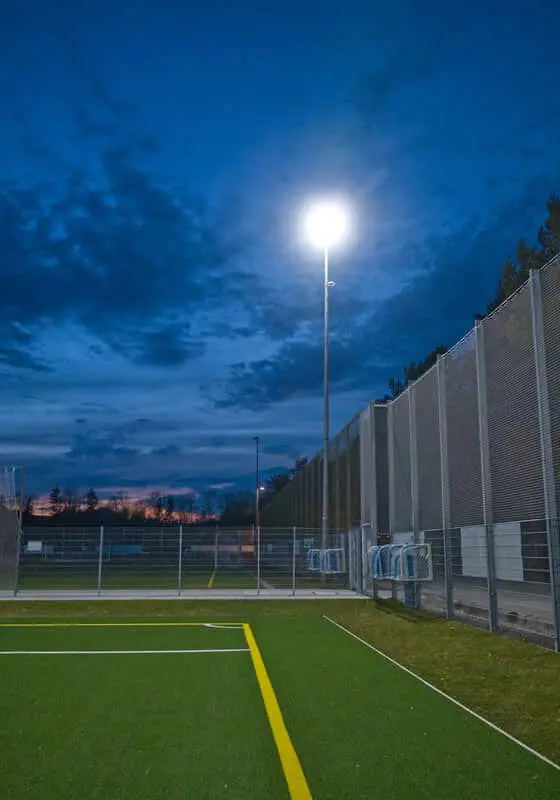 Football pitch under lights